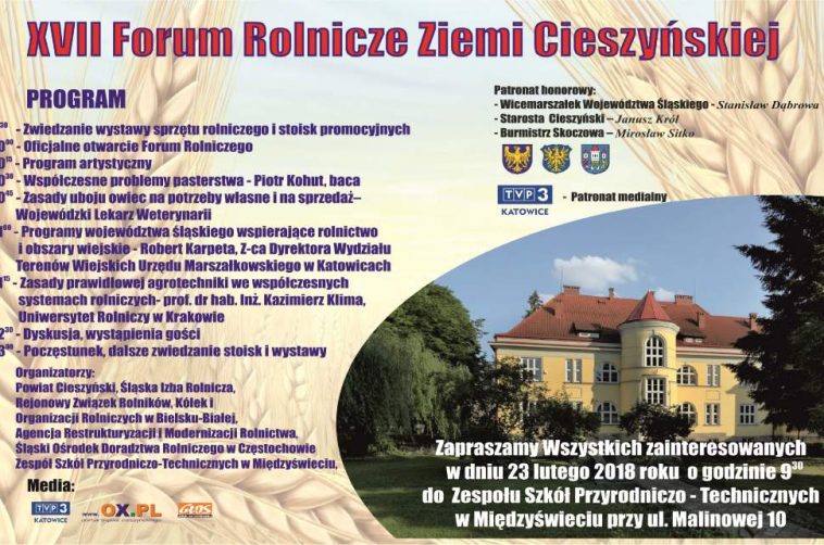 W piątek rozpocznie się XVII Forum Rolnicze Ziemi Cieszyńskiej