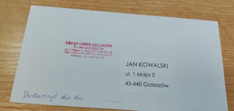 Goleszów: Pocztę z Urzędu Gminy dostarczą urzędnicy