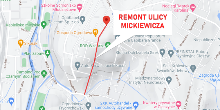 Cieszyn: jest umowa na przebudowę ul. Mickiewicza aż do Al. Łyska