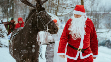 Mikołaj, elfy i renifer w Cieszynie